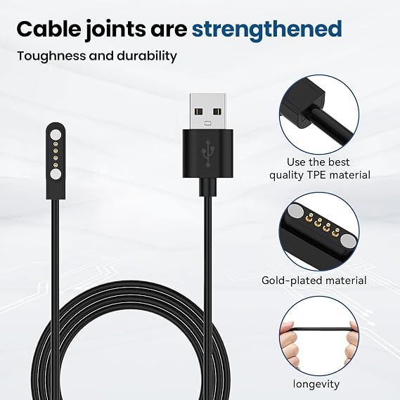 2-Pack Chargers for PLAUD Note Charging Cable, 2FT 4 Pin Magnetic USB Charging Cable Replacement for PLAUD Note AI Recorder