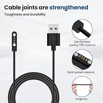 2-Pack Chargers for PLAUD Note Charging Cable, 2FT 4 Pin Magnetic USB Charging Cable Replacement for PLAUD Note AI Recorder