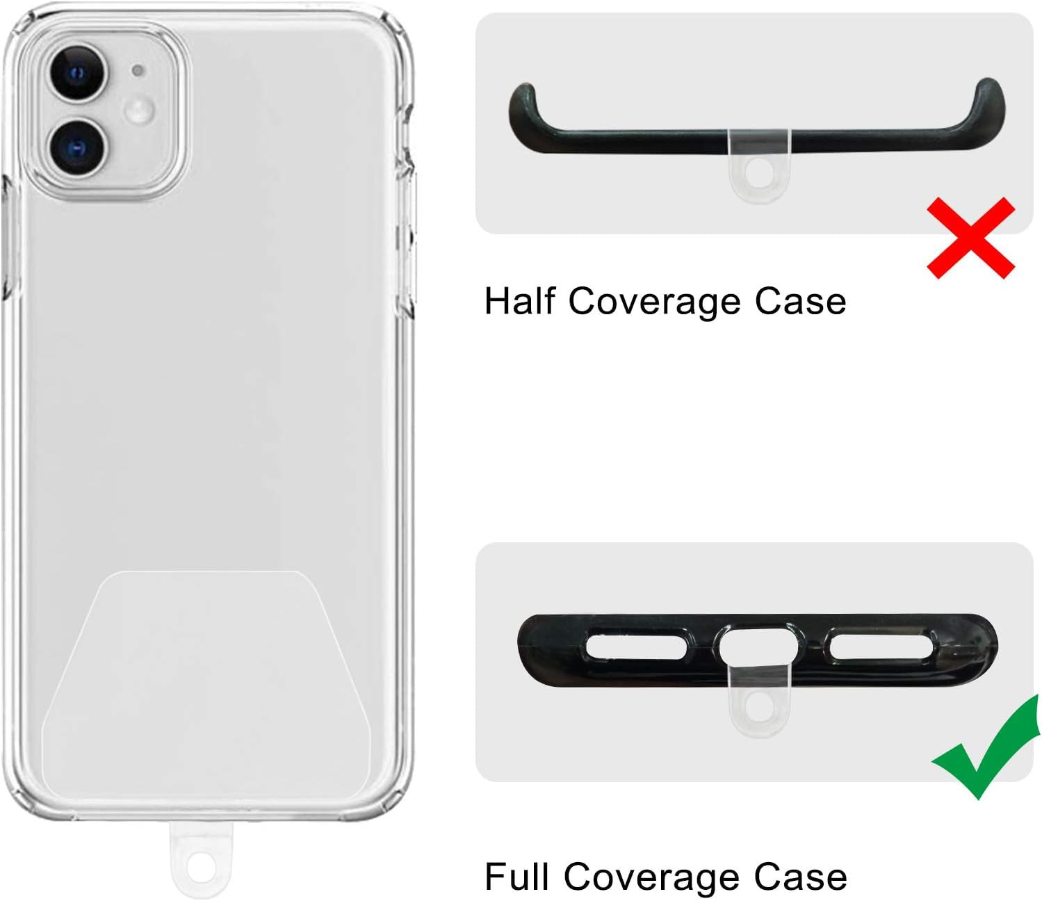 Takyu Cordino Per Cellulare Regolabile Universale Con 4 Adesivi - Per IPhone, Samsung, Huawei, Google Pixel (Grigio) - 4