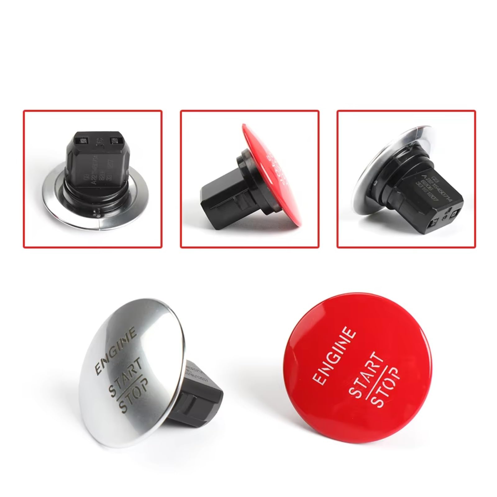 Engine Start Stop Switch Per Classe C W204 2008-2015 Interruttore Avviamento Momentaneo | Pulsante Start Stop Accensione motore Interruttore senza chiave Accessori auto 2215450714