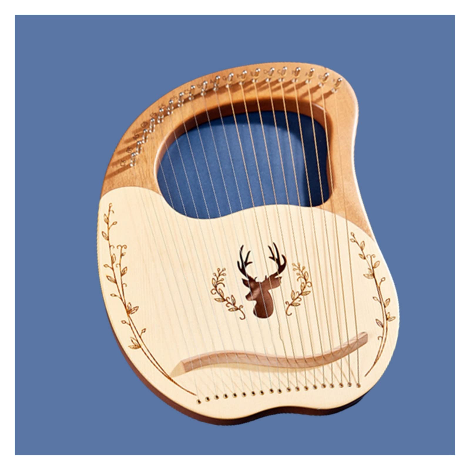 Die Harfe, Kleine Harfe, leicht zu erlernen, tragbares 19-saitiges Holzleierinstrument mit Zubehör, Leierharfe