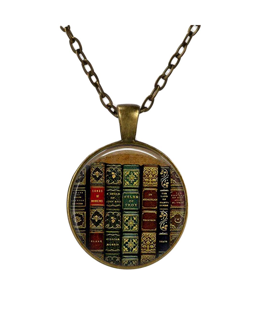 Library Books necklace /Books jewelry /Book pendant/Gift for teacher /Bibliophile