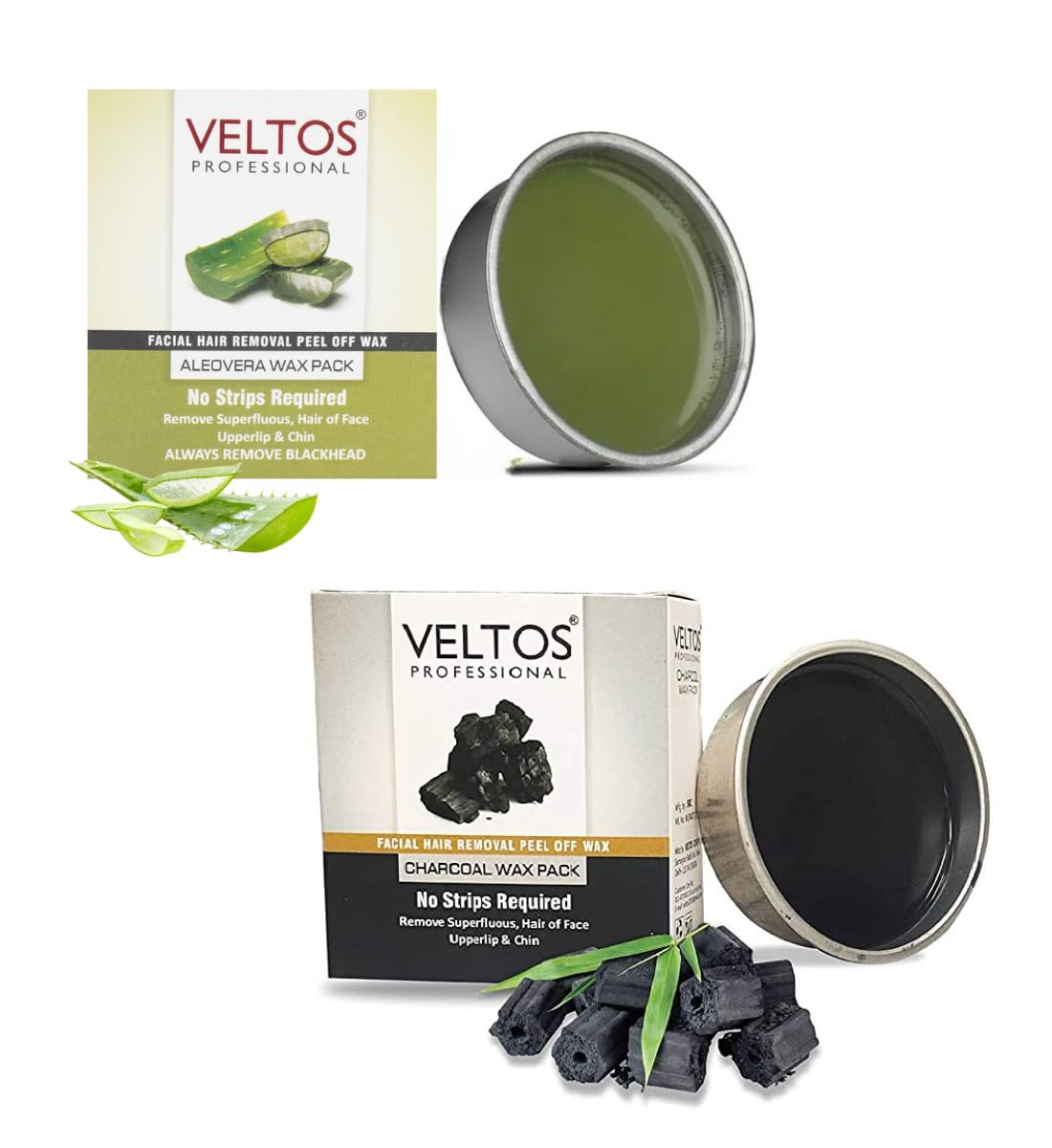 VELTOS Aloevera & Charcoal Facial Peel Off Katori Wax 80 Gm for Upper Lip, Facial Hair, Eyebrow | Face Waxing Painless & Softness Hair Removal (Pack of 2)-image-49