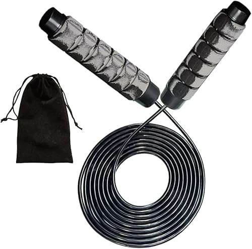 Miniatura 3 de Cuerda de saltar sin enredos con rodamientos de bolas para mujeres y hombres, cuerda de saltar ajustable para ejercicio, cuerda de salto de