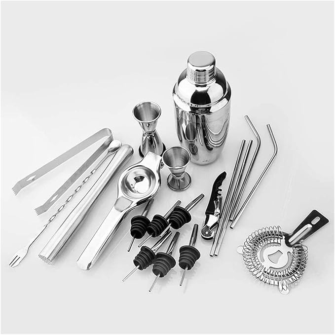 Kit Coctelera Bartender 20 Piezas Acero Inoxidable con Base Giratoria 550ml miniatura 8