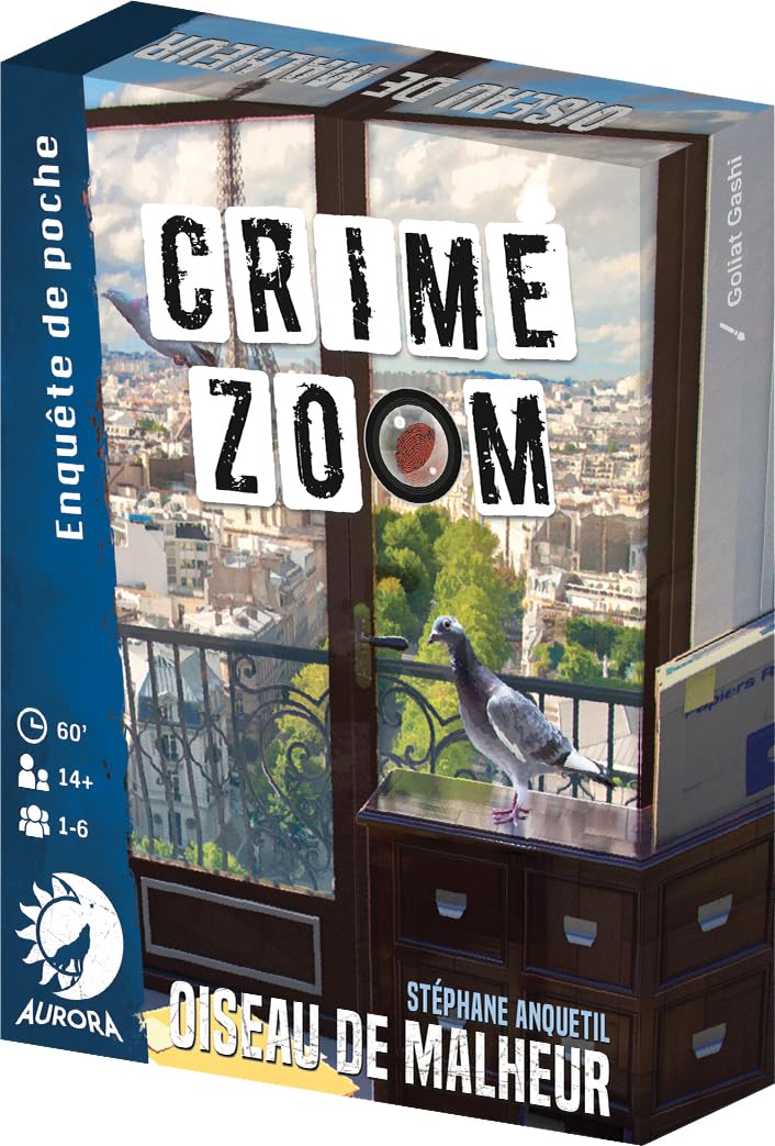 Asmodee Aurora Crime Zoom : Oiseau de Malheur - Jeux de société - Jeu d'enquêtes et d'observation - A partir de 14 Ans - 1 à 6 Joueurs - Version française