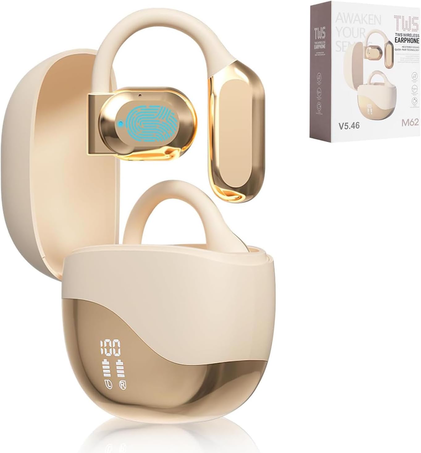 Real Time Language Translator Earbuds, 2025 New Ai Translation Earbuds Translation Pods for Android iOS, 144-Language Wireless Bluetooth Headphones Translating Device for Travel Business, White