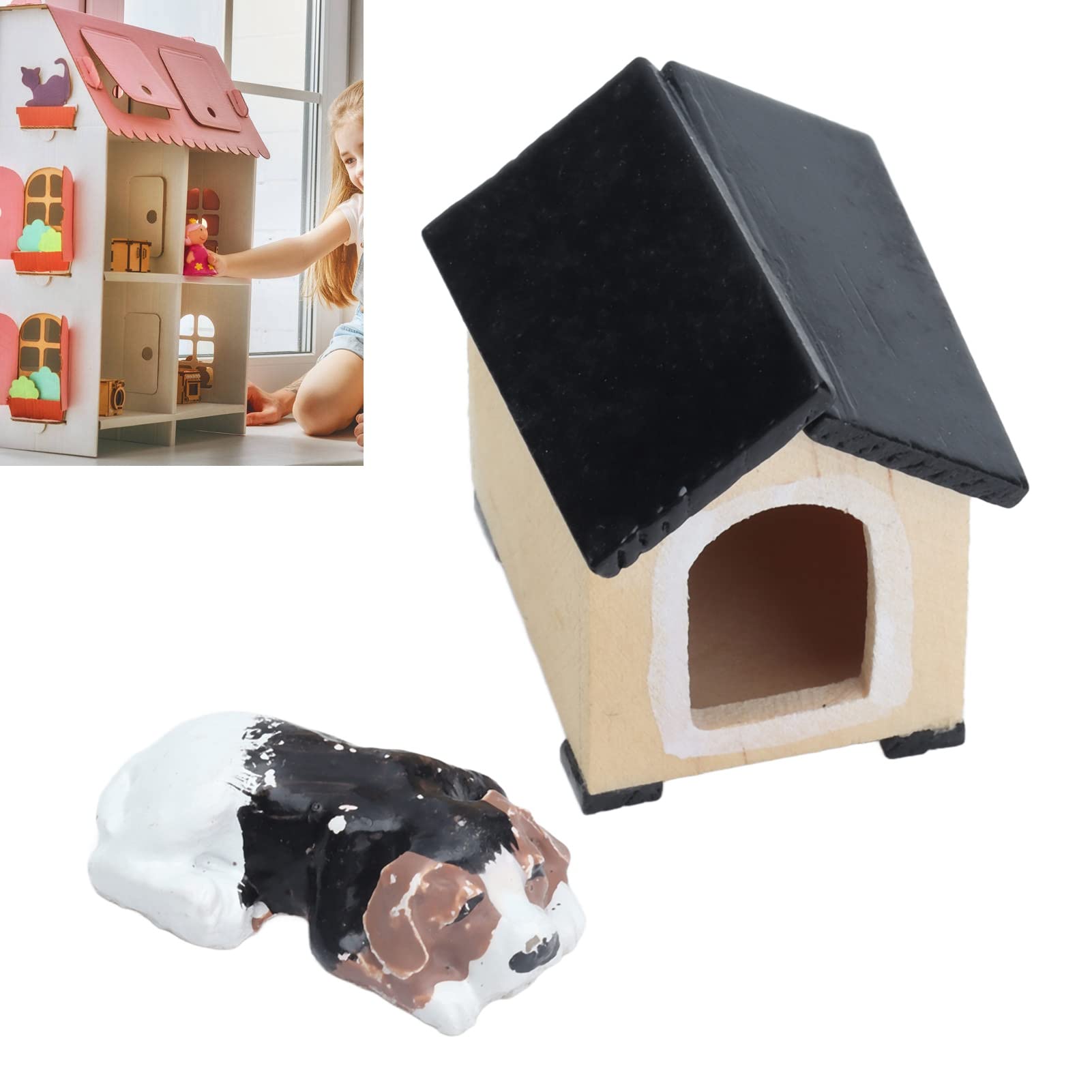犬小屋　ミニチュア Amazon.co.jp: ドールハウス犬小屋、ミニチュア犬小屋犬セットは創造性