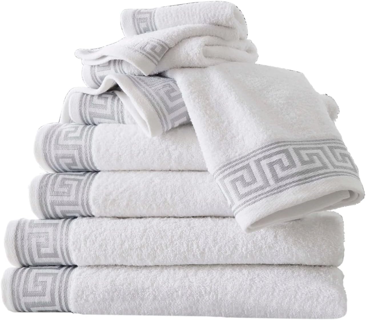 GC GAVENO CAVAILIA Towel Bale Set 500 GSM | 8 Piece Towel Set | 2 Hand Towel + 2 Bath Towel + 4 Face Towel | Family Pack Egyptian Cotton Towel Set | White