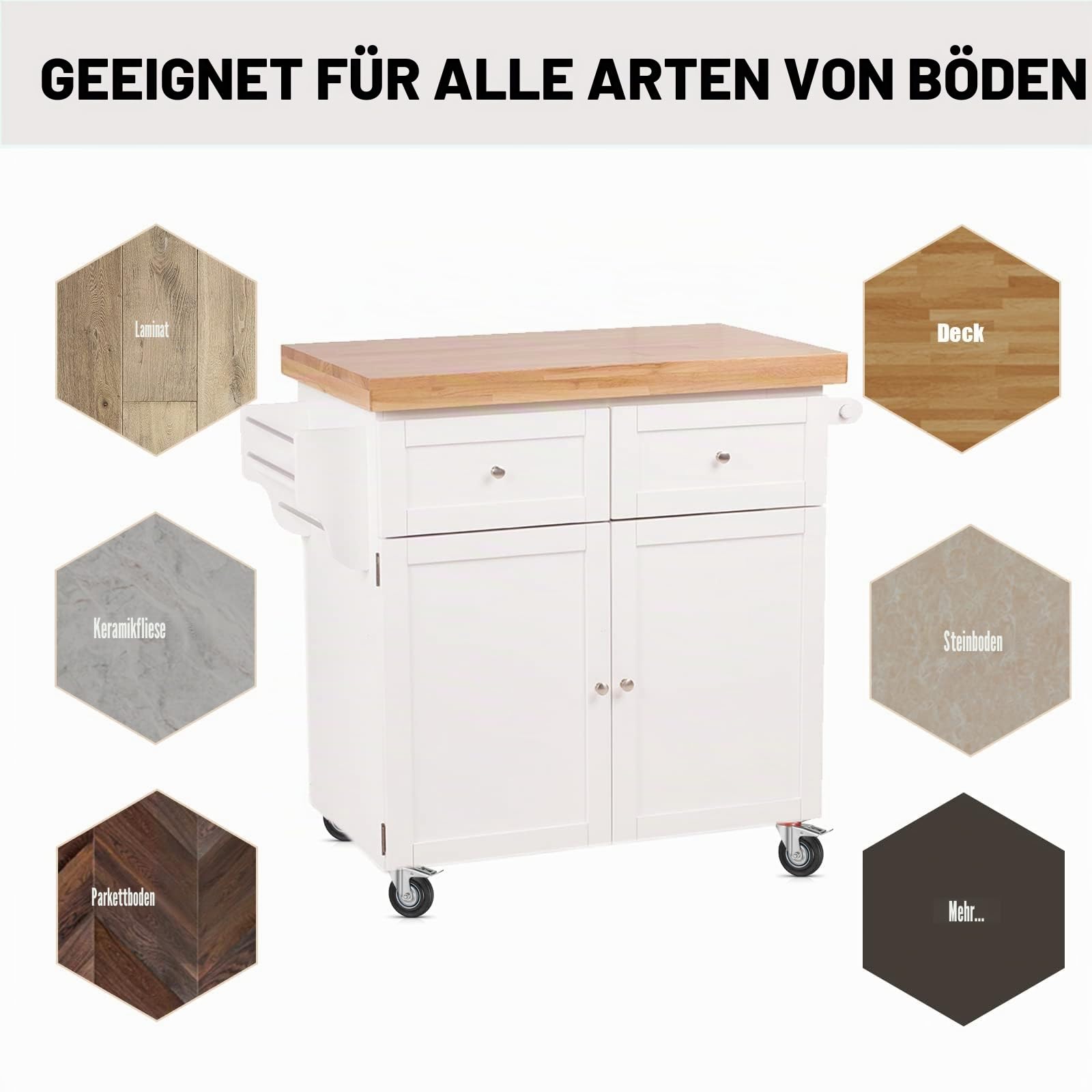 8er Set Schwerlastrollen 160 mm, Lenkrollen bis 1200kg Traglast | Inkl. Schrauben, 360° Drehbar & Geräuschlos, 4 mit Feststellbremse, 4 ohne. Ideal für Möbel, Paletten und Lager
