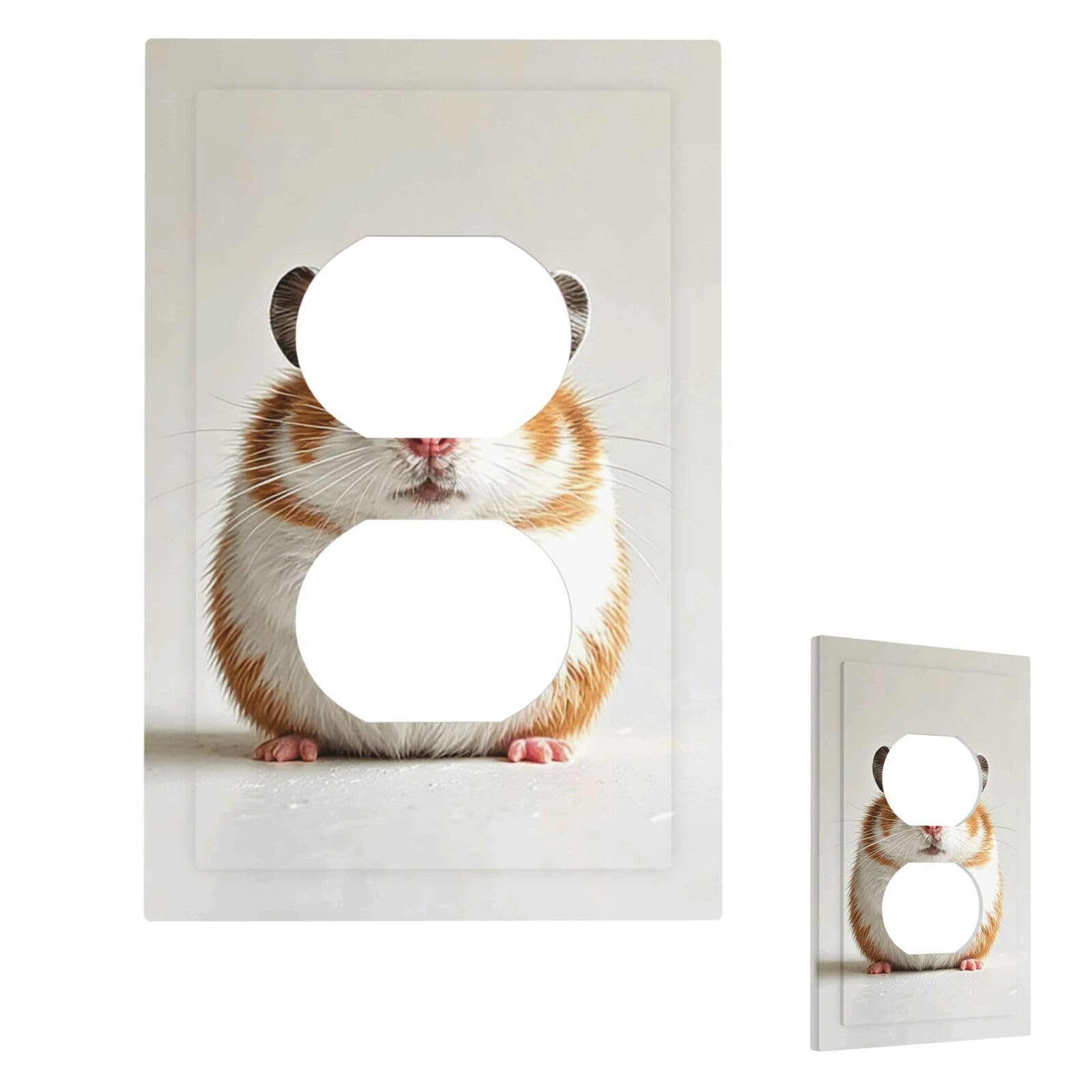 Fekiloot Duplex Hedgehog Wall Plate Cover Modern Decorative 1 Gang Light Switch Cover Unbreakable Receptacle Outlet Covers For Living Room Bedroom Home Decor