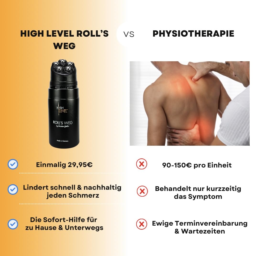 High Level Roll's Weg wrmender Schmerz-Roller | sofortige Wirkung bei  Rcken-, Nacken- & Gelenkschmerzen | gegen Migrne, Arthrose &  Verspannungen | mit Teufelskralle & Aloe Vera (3) : Amazon.de: Drogerie &  Krperpflege