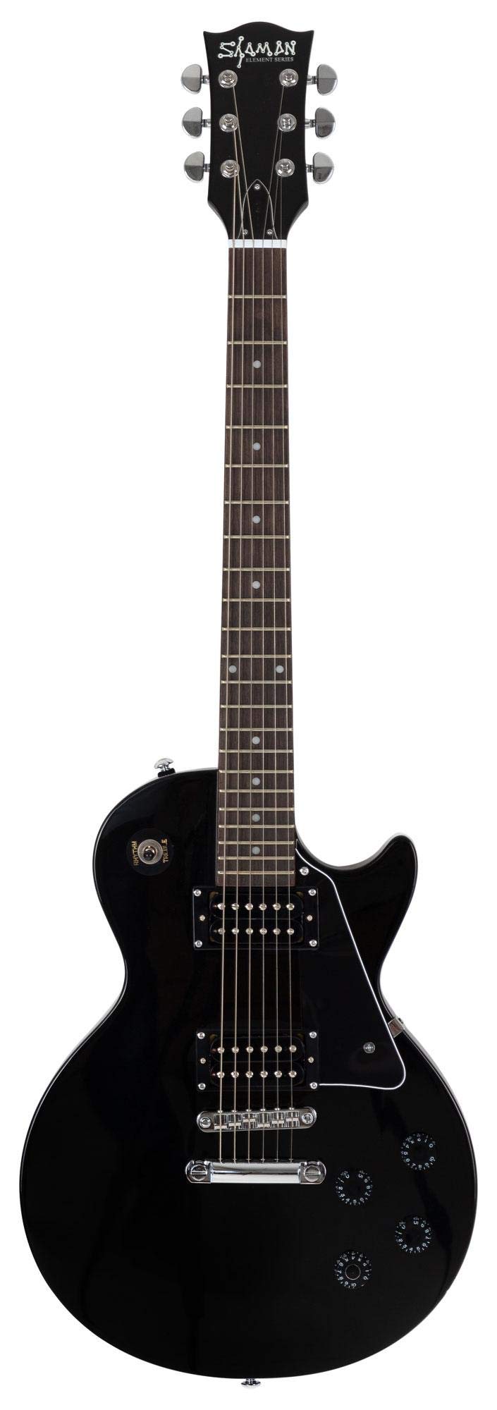 Shaman Element Series SCX-100B - E-Gitarre in Single Cut-Bauweise - geleimter Hals aus Mahagoni - Macassar-Griffbrett - schwarz