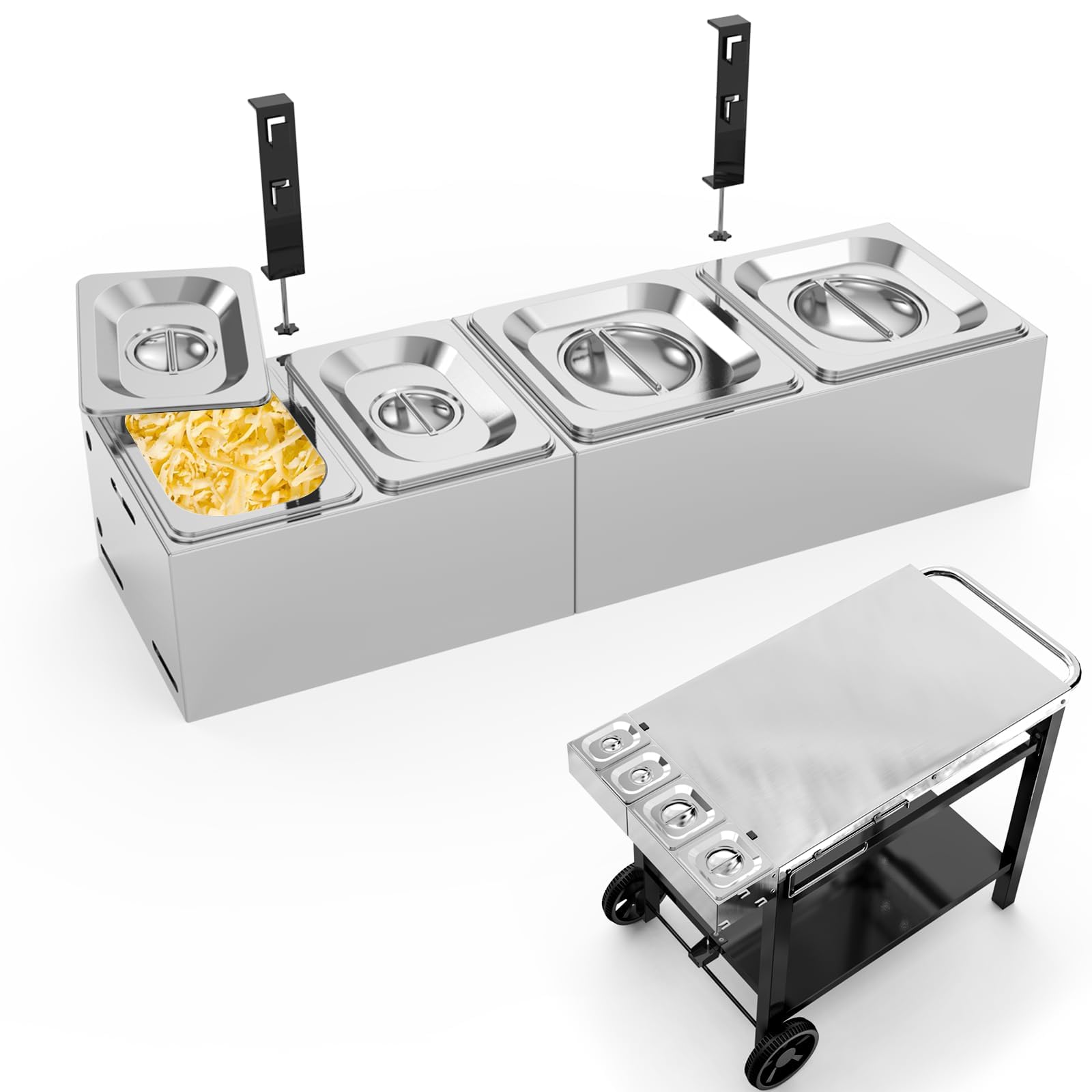 Amazon.com: BBQMall Pizza Topping Station for Grill Cart