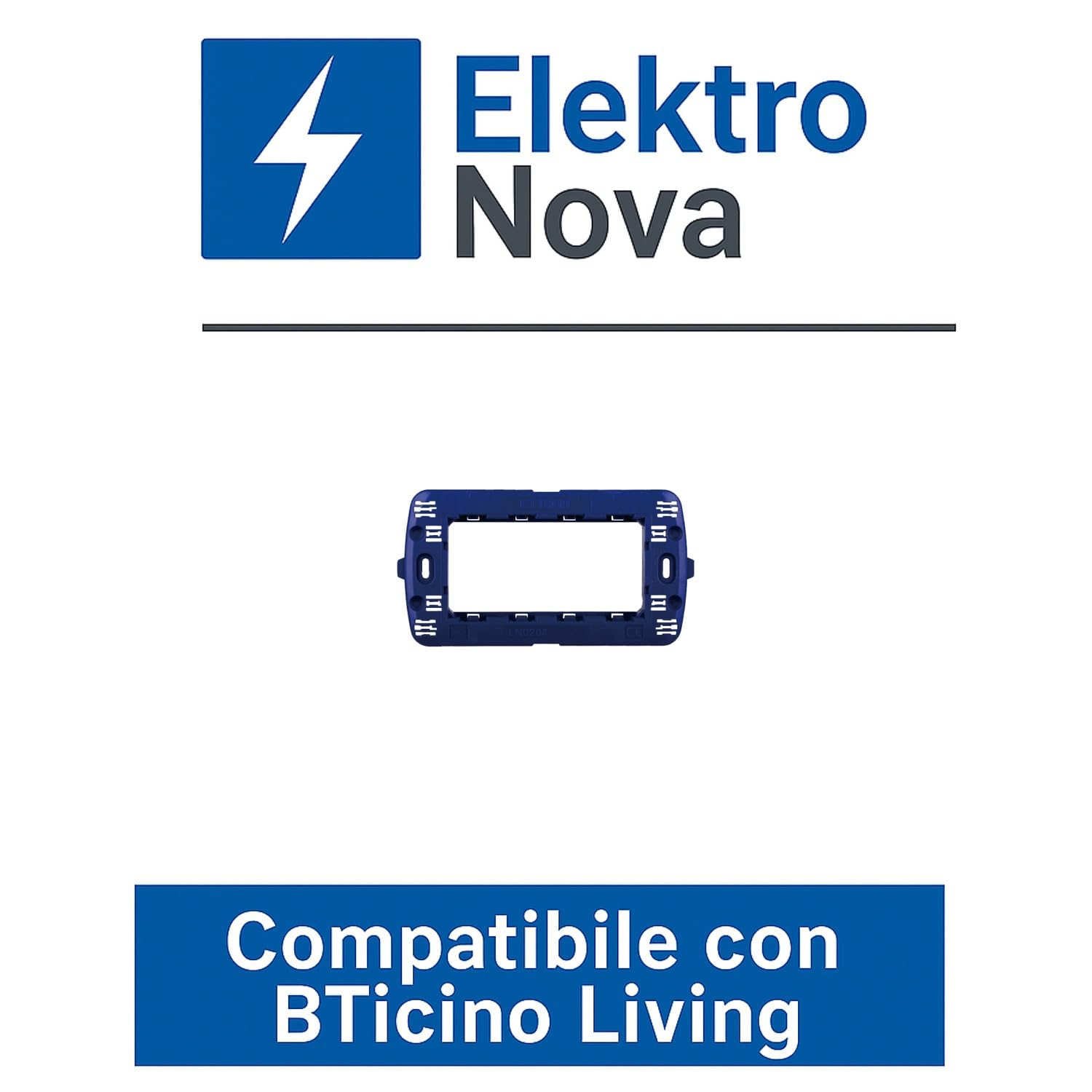Elektronova, supporto 4 posti (504) compatibile con BTicino LivingLight, confezione da 4 pezzi