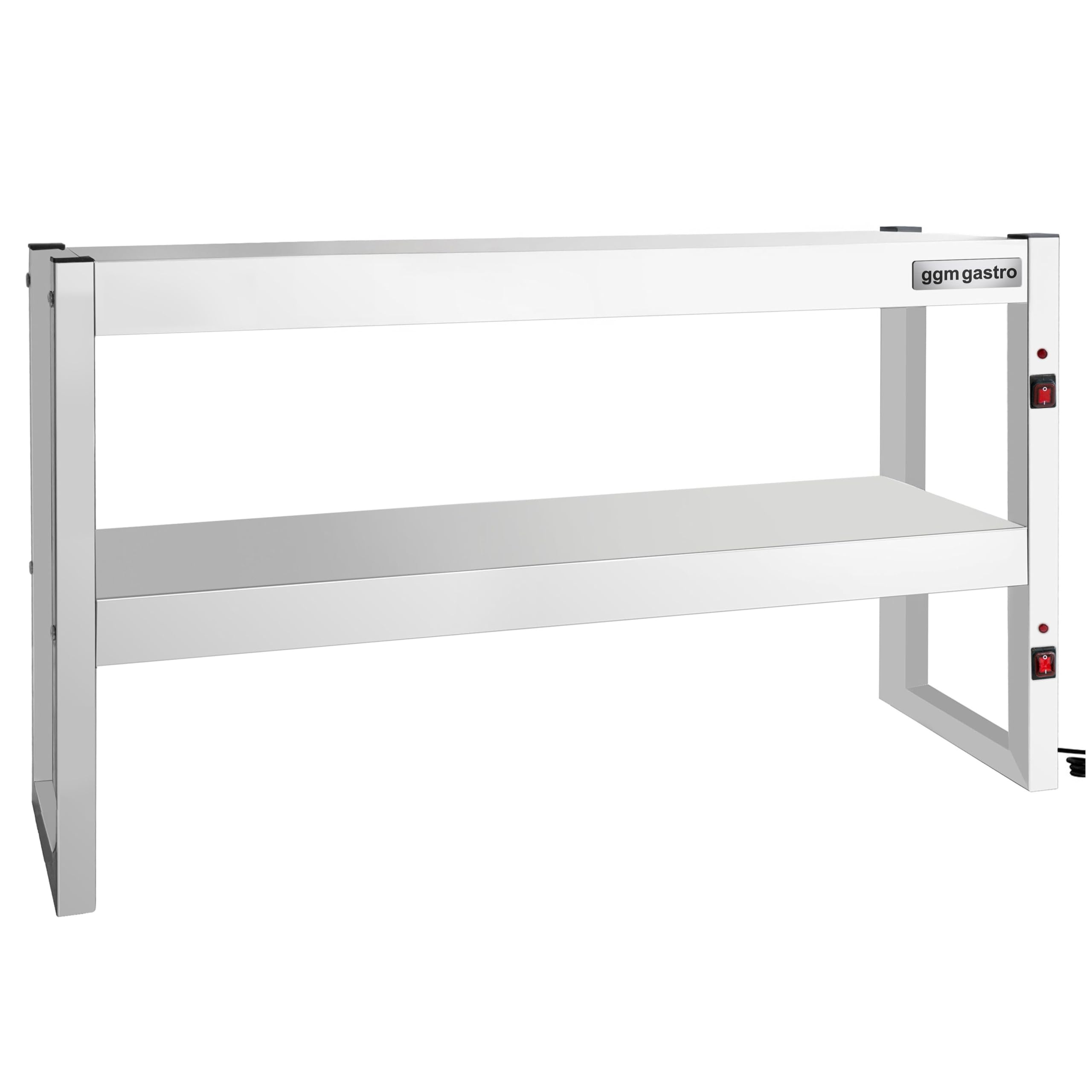 GGM Gastro Infrarot-Wärmebrücke 1200x300mm 2 Etagen | robuste Chrom-Nickel-Stahl-Konstruktion, zeitsparende Reinigung, ideal für die Speisenausgabe, konstante Wärme