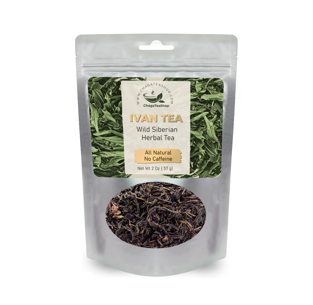 ChagaTeaShop Siberian Fermented Wild Ivan Chai Loose Herbal Tea All Natural, No Caffeine (NET WT 2 OZ (57G))