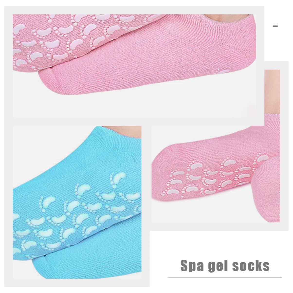 Calze Umidificanti Piedi Spa 3 Paia Cotone Poliuretano | Riutilizzabili e Confortevoli, Uso Domestico e Hot Wax Therapy, Gel Integrato