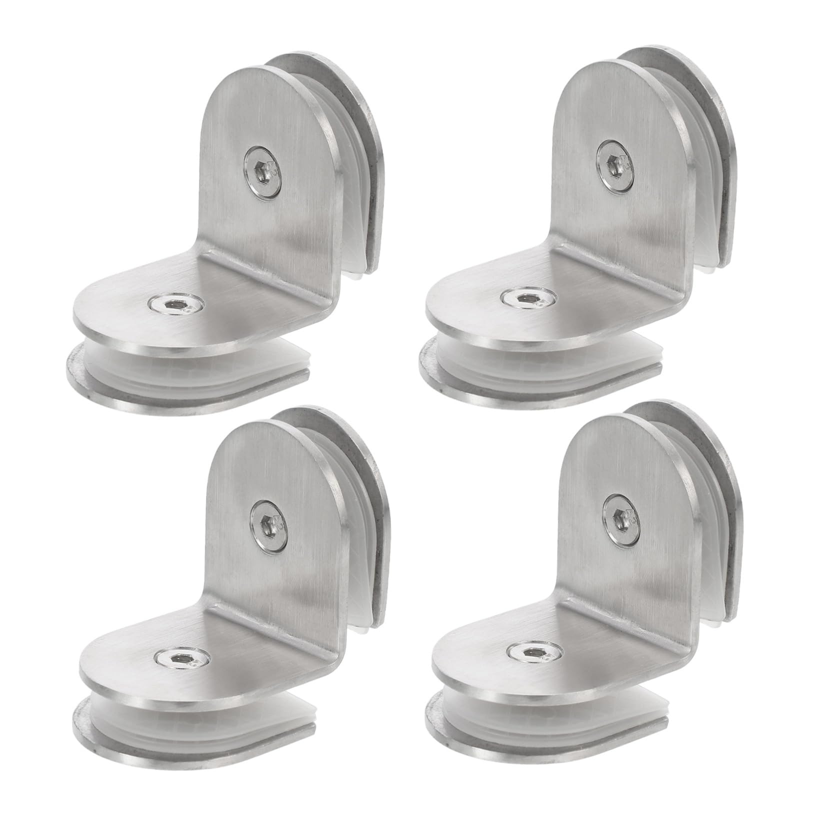 BUTIFULSIC Shower Door Translucent Glass Clamp Fixing Clip Double Side Round Clamp Tape for Bathroom