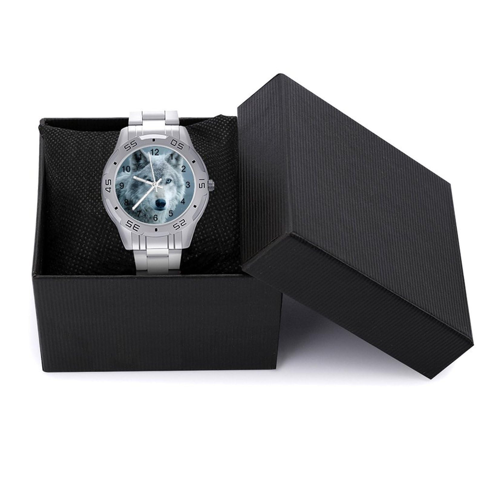 Grey Wolf Herren-Quarzuhr, trendige Edelstahl-Bänder, leicht lesbar, minimalistische Armbanduhren, Business Daily