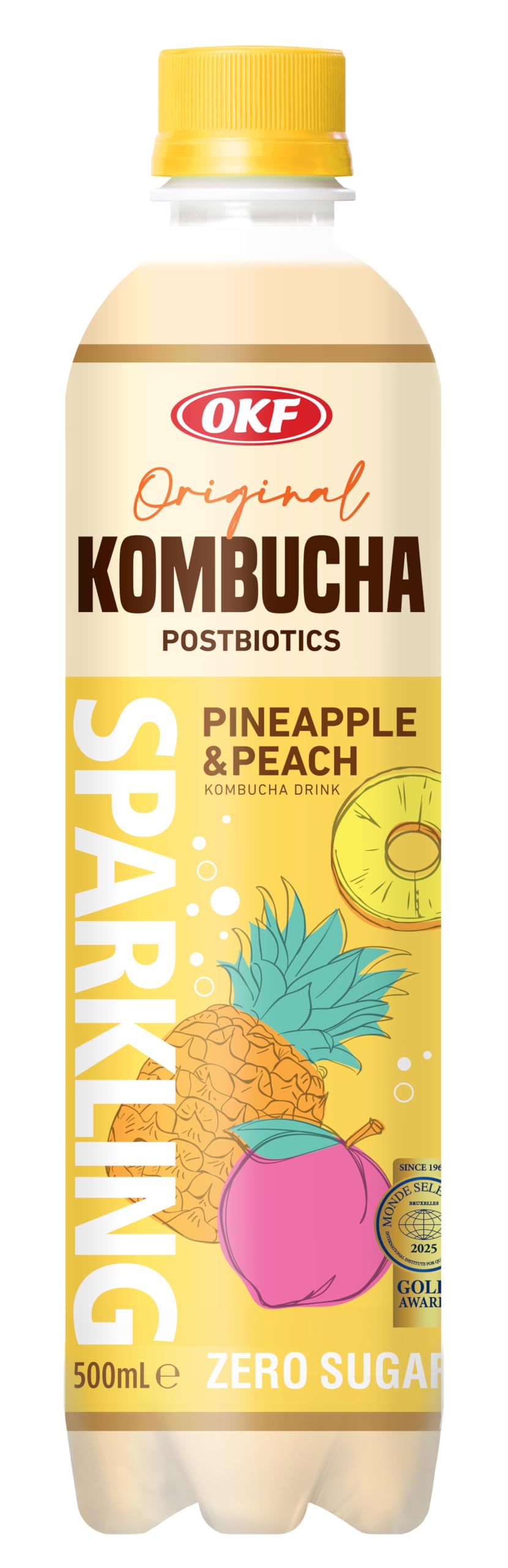 OKF Kombucha Sparkling (Pineapple & Peach), 500ml