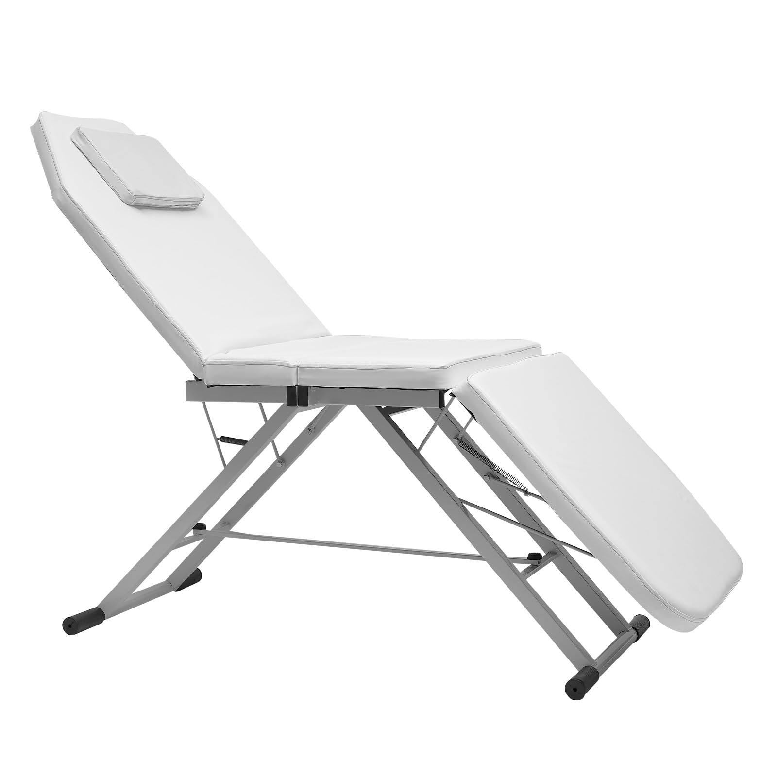 CLEADONG Beauty Bbedlash 3 Fold Massage Chair Table with Pillow and Support Rod for Massage Parlours Health Salons Beauty Parlours 182 * 60 * 60cm, White