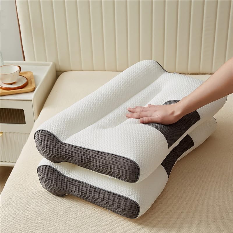 Miniatura 6 de Almohada ergonómica de apoyo para el cuello, almohada cervical de espuma viscoelástica para dormir, almohadas de apoyo de contorno ajustable,