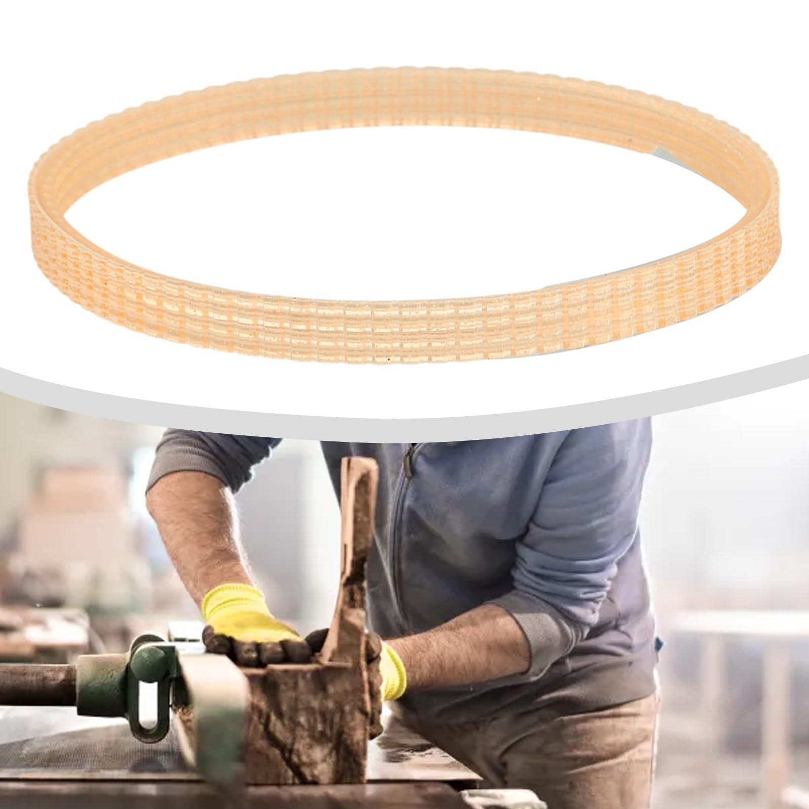 Cinghia di trasmissione per a nastro per lavorazione del legno, cinghia di trasmissione di ricambio con nervature a V, adatta per seghe a nastro da 25,4 a 30,5 cm, impermeabile (340 mm per 25,4