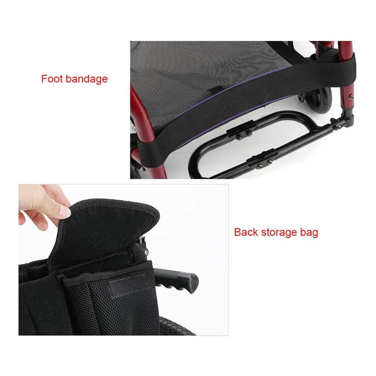Silla de Ruedas Ultraligera, Silla de Ruedas Manual Plegable de Aleación de Aluminio