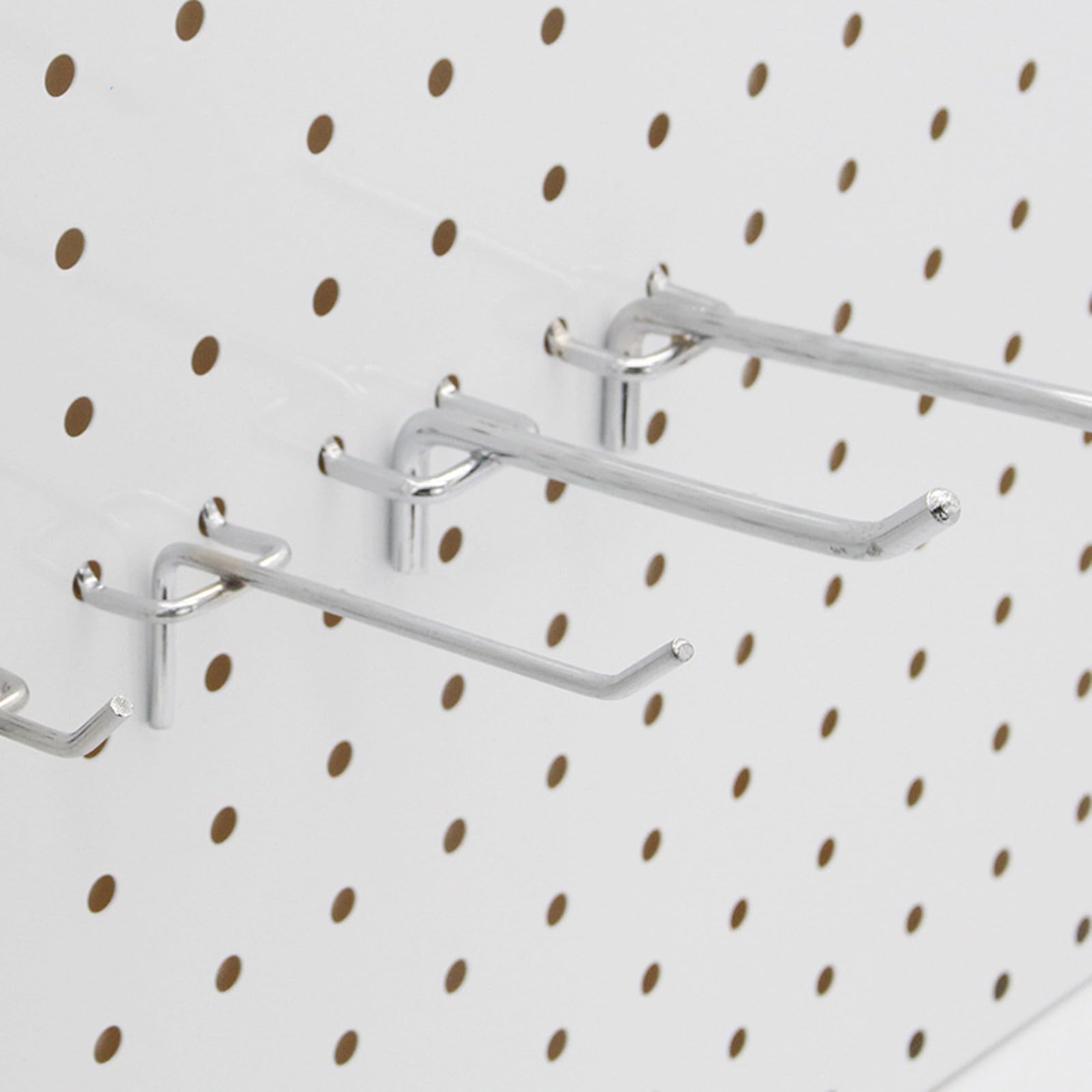 50pcs Ganci Singoli per Pannelli Forati Lunghi in Metallo per Negozio (3.5cm, 8.5cm)