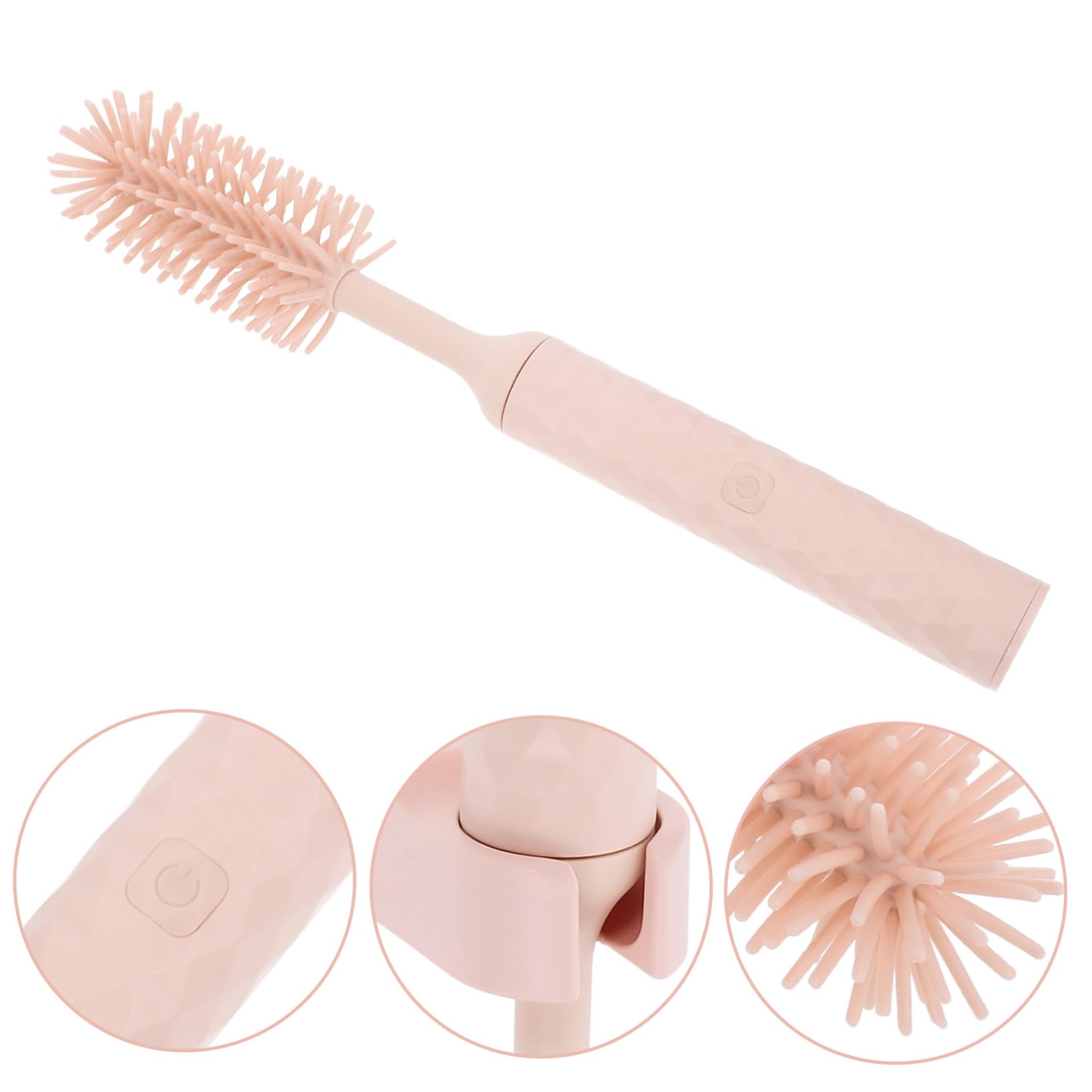 Luxshiny 1set Spazzola Elettrica Ricaricabile Per Biberon Silicone Pennello Per Pulizia Con Manico Lungo Strumenti Per La Pulizia Di Bottiglie Per Facile Da Trasportare e Utilizzare