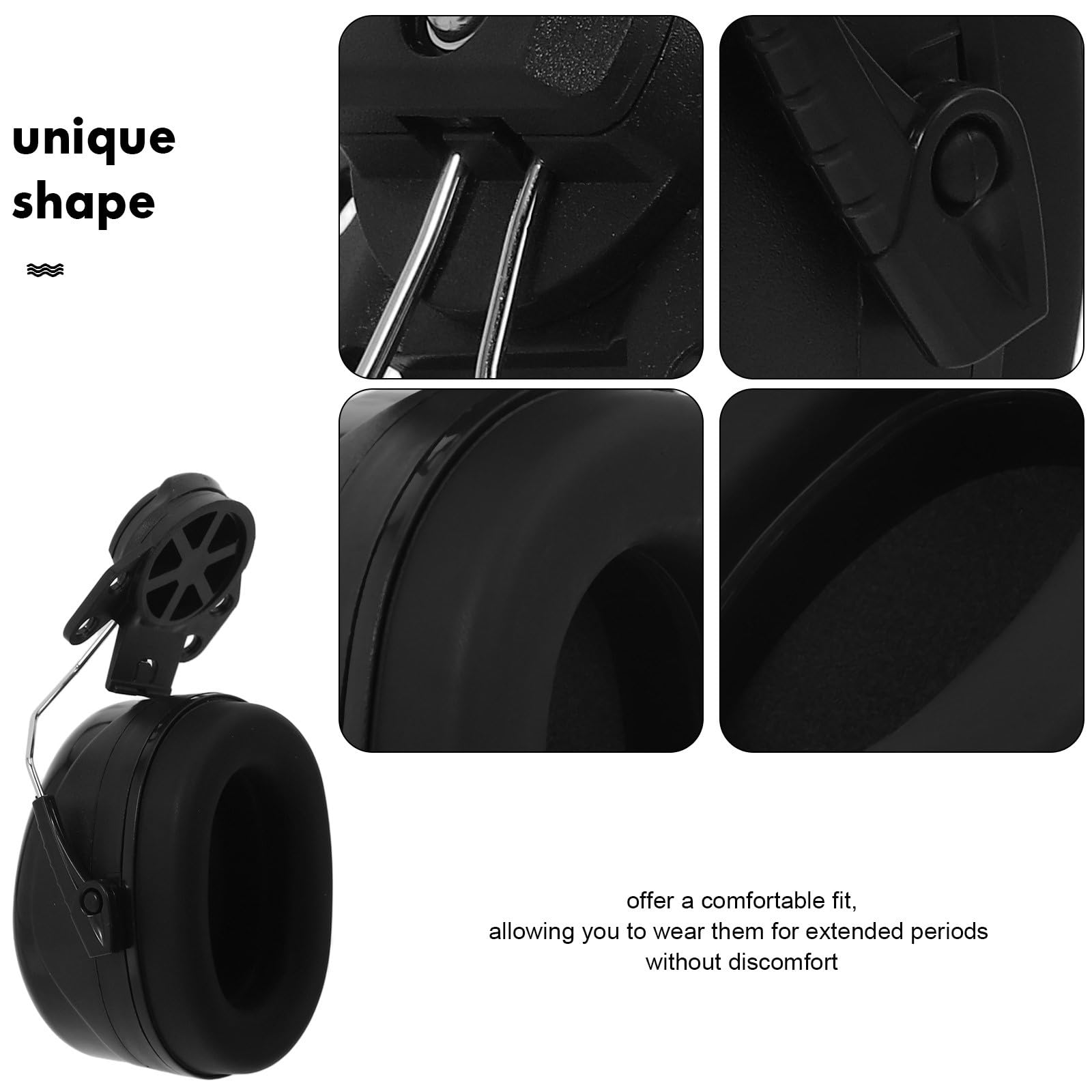 Cuffie Antirumore Nero con Protezione le Orecchie in Abs e Spugna, Regolabili con Vestibilità Confortevole per Progetti Industriale e Fai da Te
