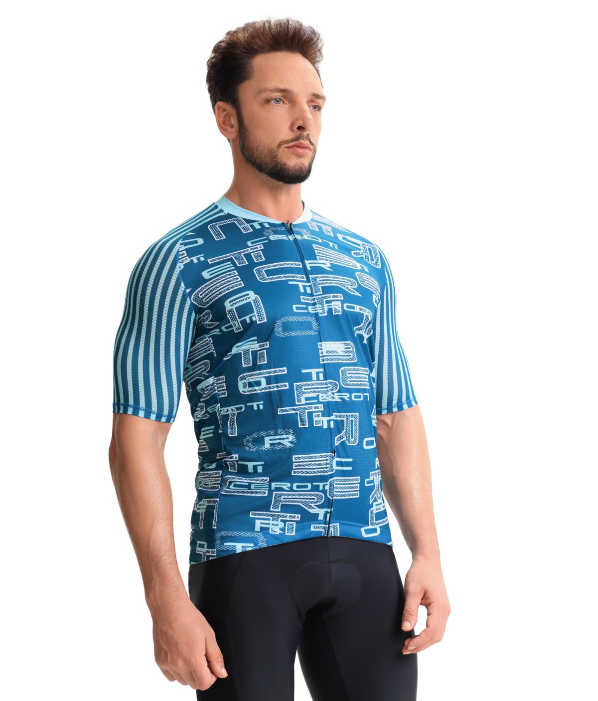 CEROTIPOLAR Training Fit Men Cycling Jersey Bike Shirts UPF50+,PRO Dry Fit Light Weight Fabric