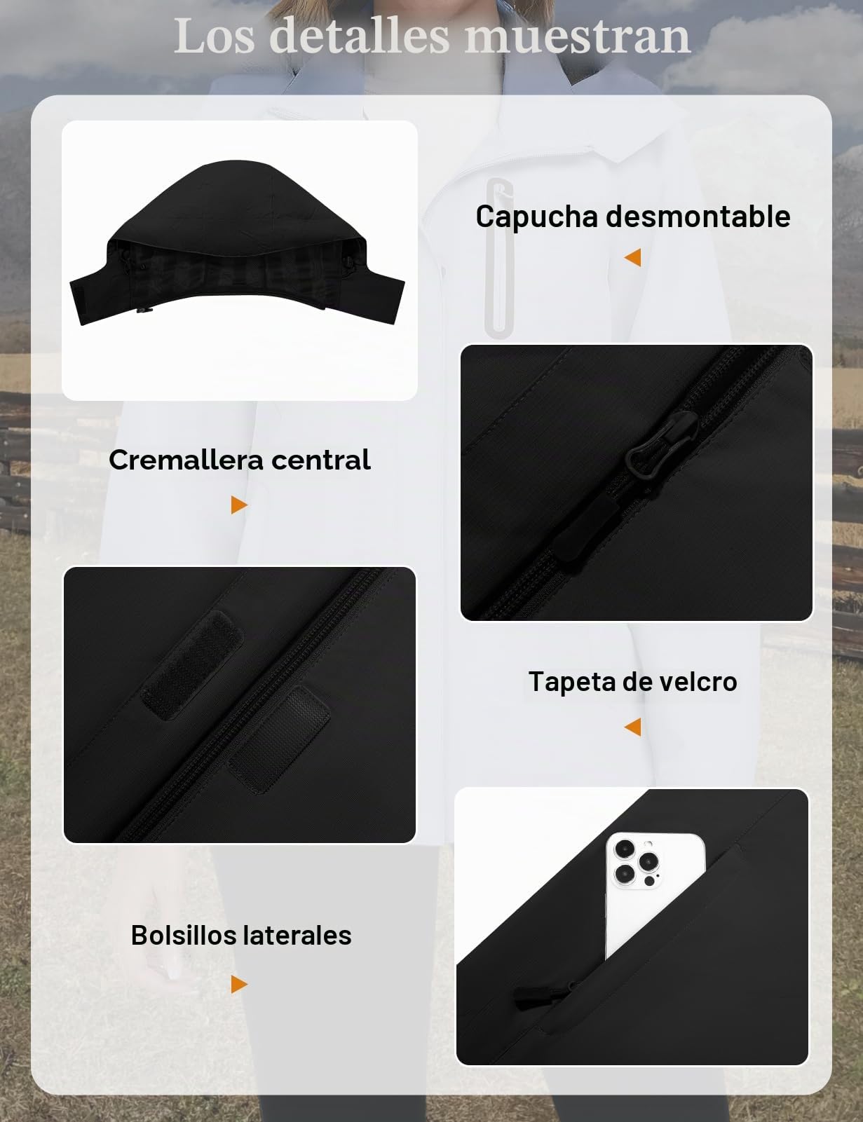 UMIPUBO Mujer Chaqueta Impermeable Chubasquero Cortavientos Exteriores Lluvia Abrigo Ligero Transpirable Deportiva Primavera Otoño Capucha Impermeável Senderismo Vientos Cazadora