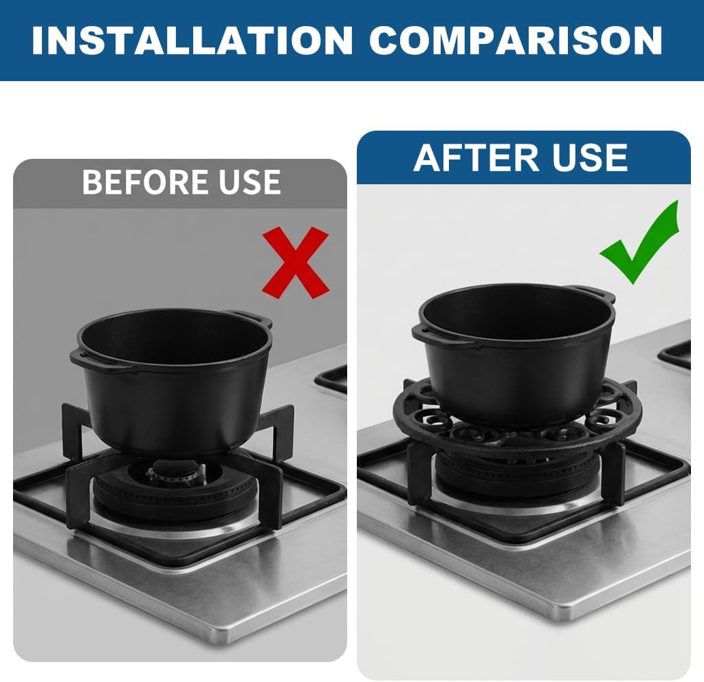 Supvox® Cast Iron Wok Ring Non Slip Gas Stove Rack Universal Pan Support Stand for Cooktop Range