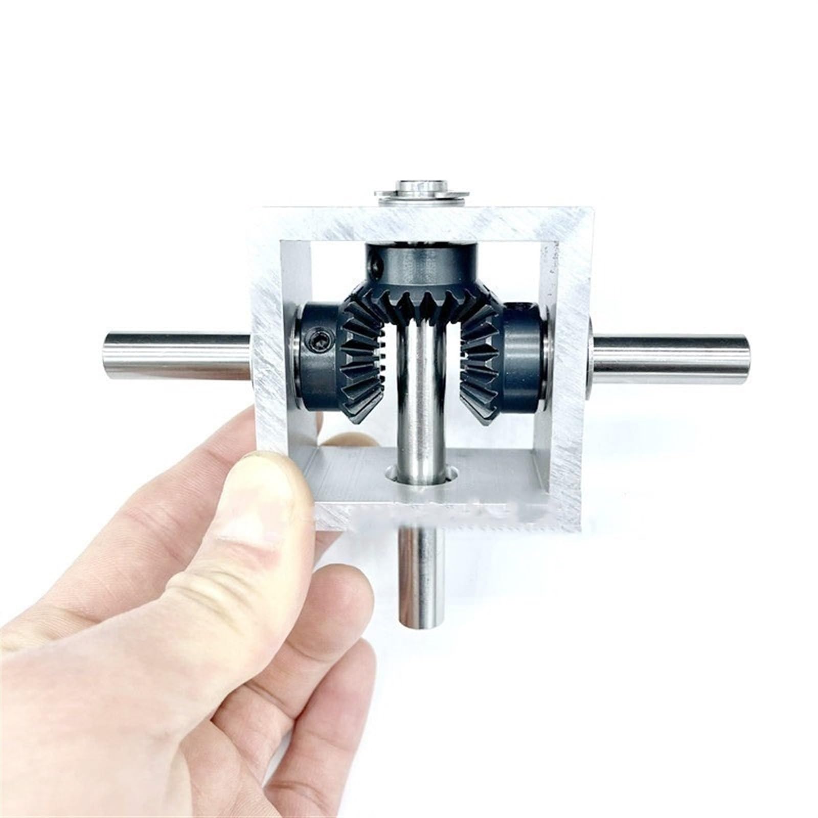 Angle Steering 1pcs Right Angle Steering Gearbox One in Two Out Small Reversing Gearbox 10mm Diameter Shaft Bevel Gear Commutator CW CCW Driving Change