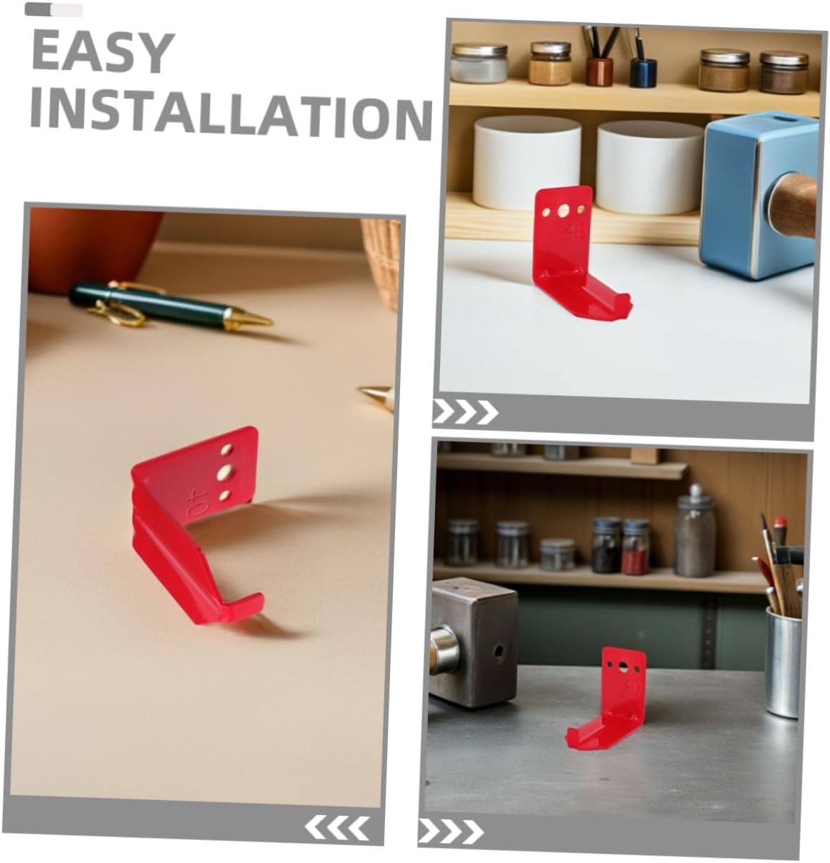 Zerodeko 12 Sets Heavy Duty Fire Extinguisher Wall Hook Brackets with Screws and Gaskets Secure Mounting for Dry Chemical and Water Extinguishers Up to Vibrant Red Visible Storage Holder