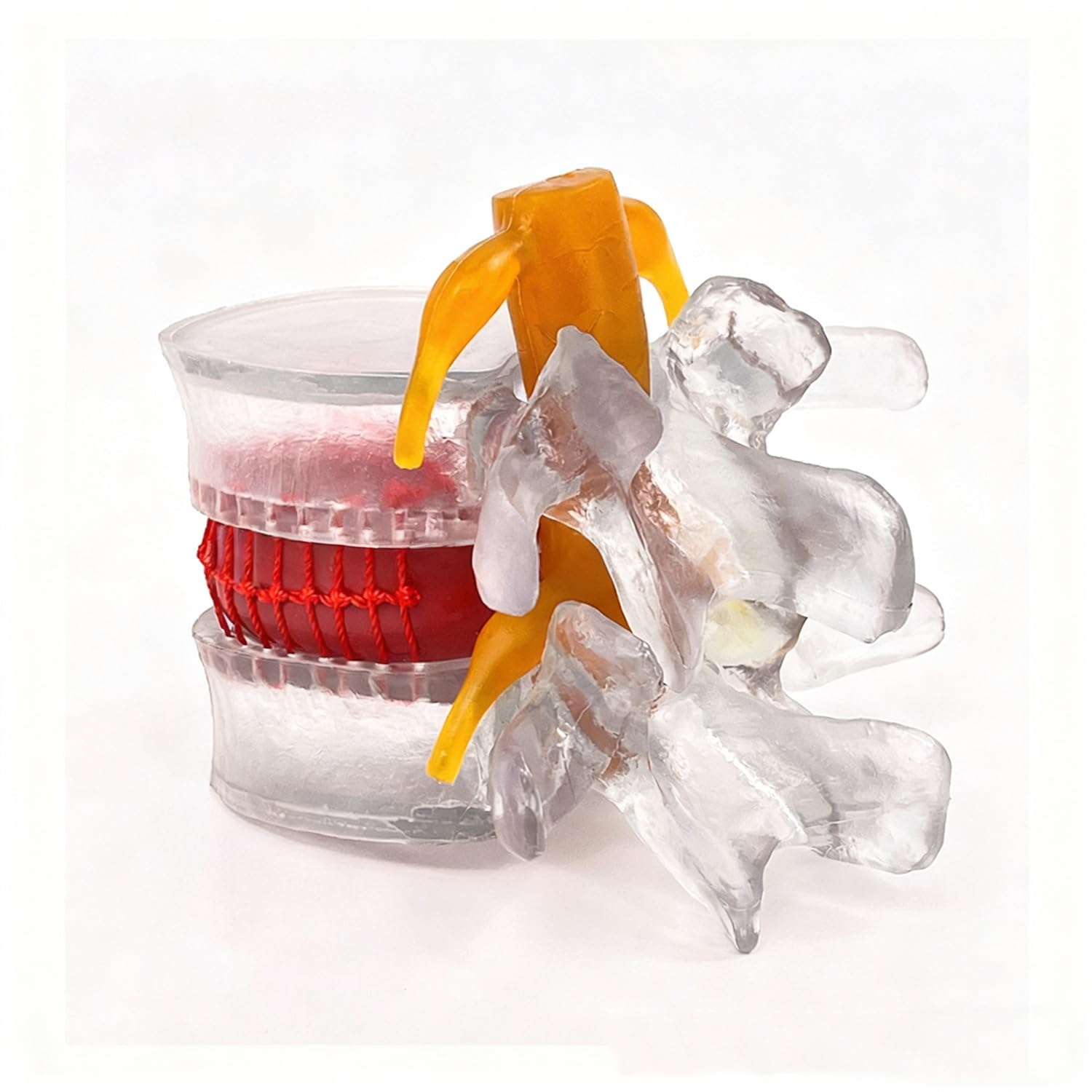 YXHXWKJ Human Anatomical Lumbar Disc Herniation Model-1.5 Times Life Size Lumbar Disc Teaching Model Tool For Medical &Teaching & Learning And Scientific Presentations(Transparent)