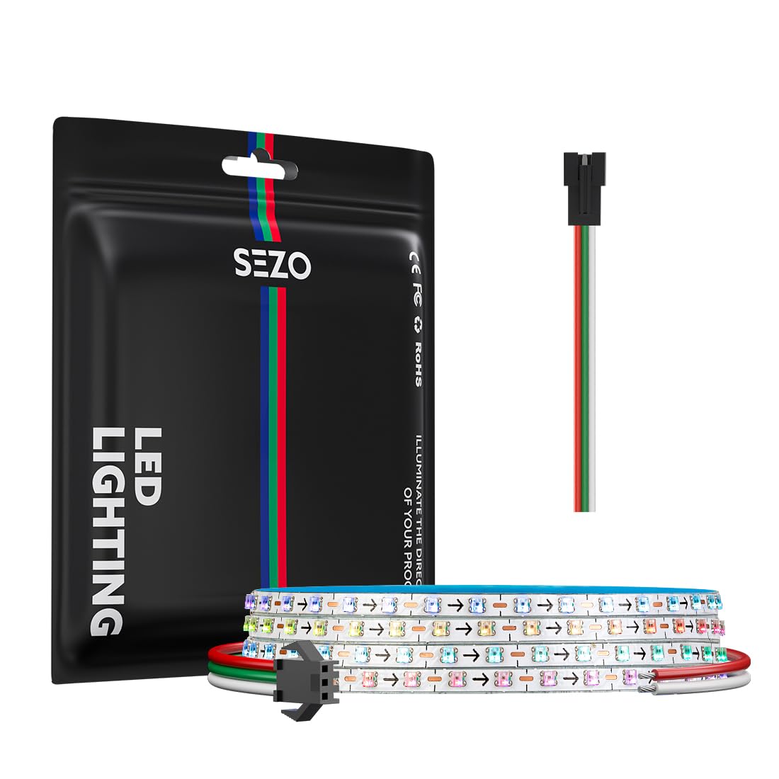 SEZO WS2812B IC 2.7mm Ultra Narrow RGB LED Strip 0807SMD 3.3FT