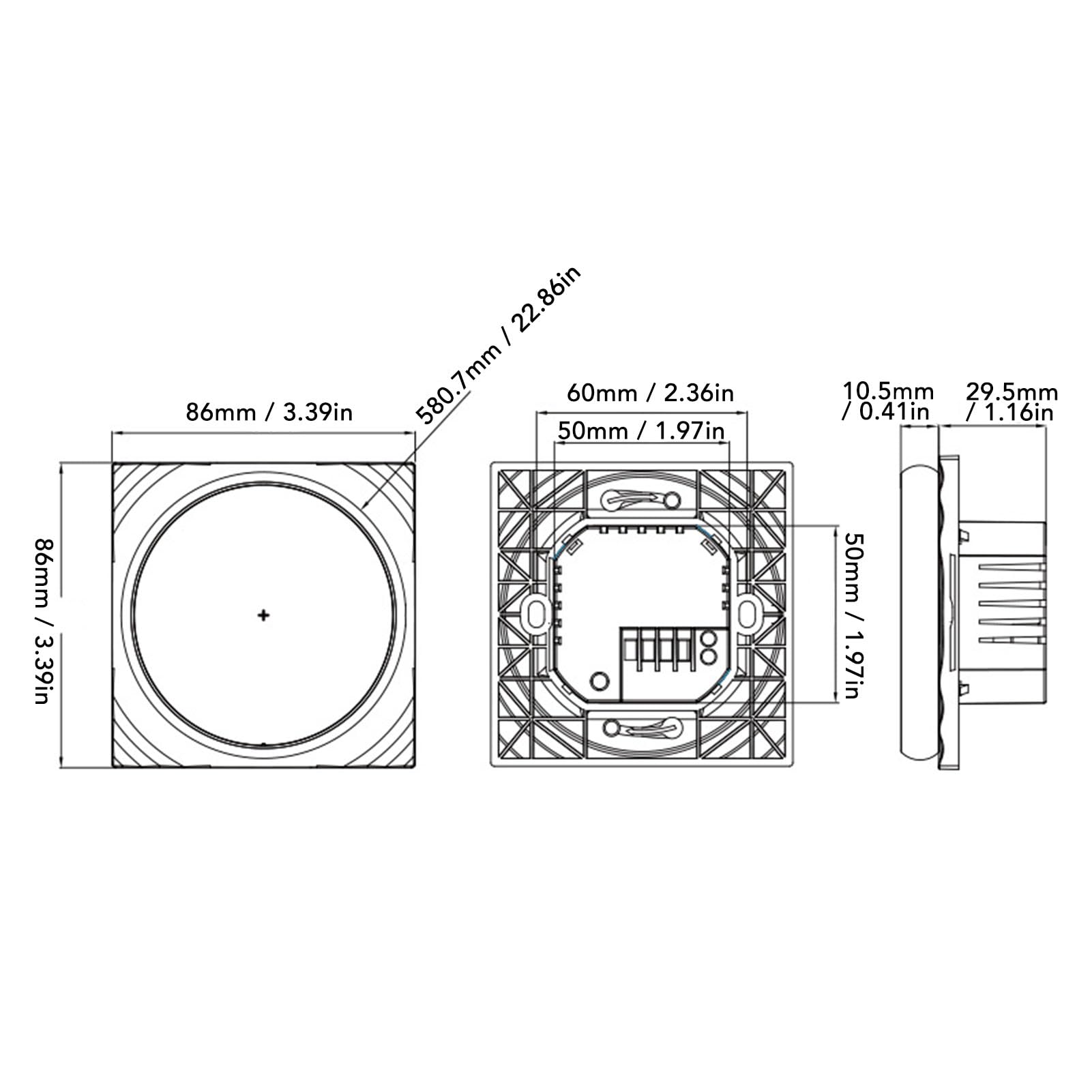 Generic Smart Home Thermostat, Wysoka dokładność 1 dzień 6 Okres Programowalny 5+1+ Tryb Termostat Domowy AC 95–240 V dla urządzeń Gospodarstwa Domowego (BLACK)