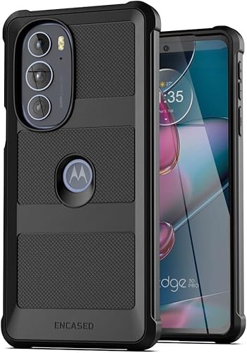 Miniatura 5 de ENCASED Funda protectora para Motorola Edge Plus 2022 Falcon Armor Funda de teléfono resistente, color negro