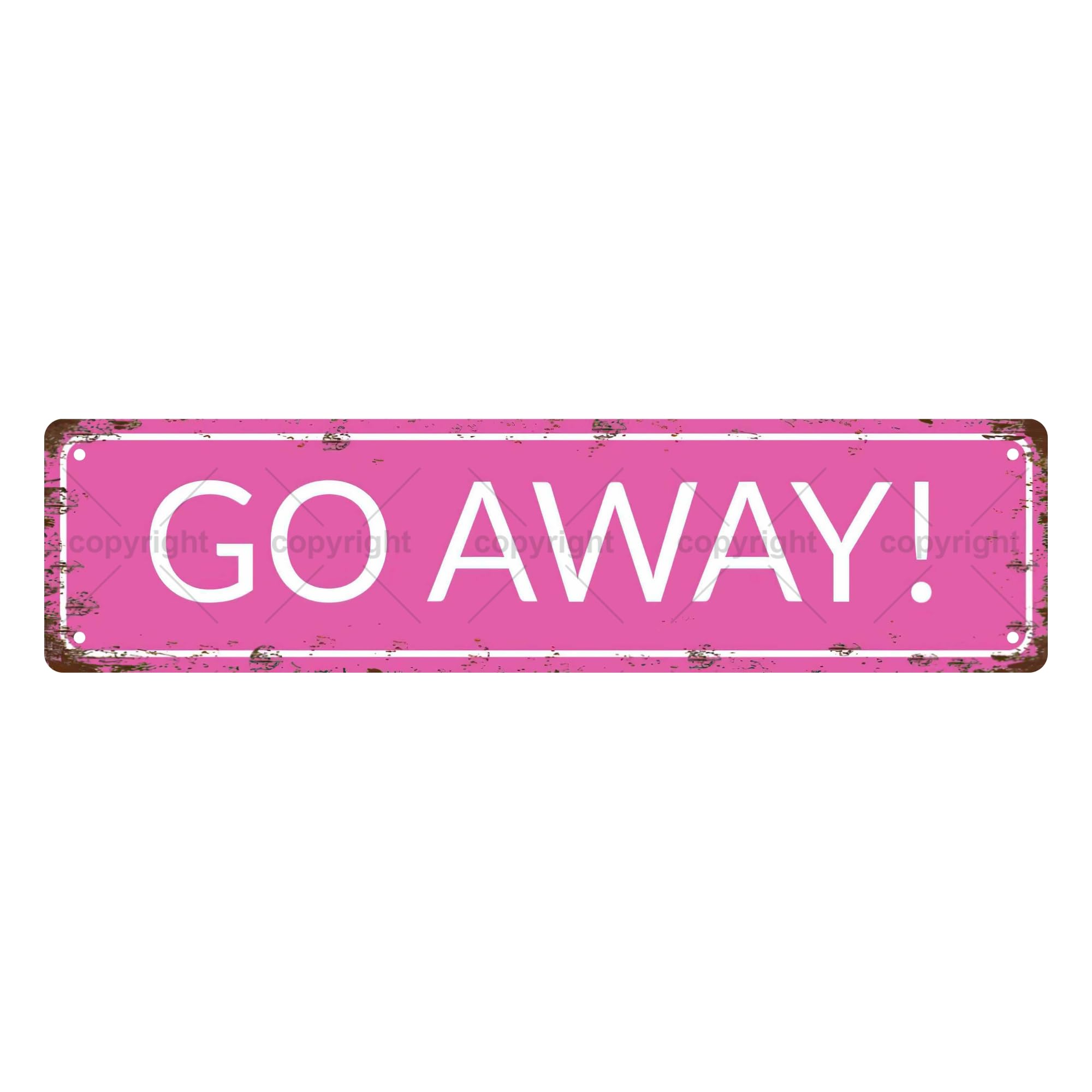 Go Away! Warning Vintage Metal Tin Sign,Street Sign,Home Decor,Room Decor,Wall Decor,Bathroom Decor,Bar Decor,Cafe Decor,Garage Decor,4x16 Inch