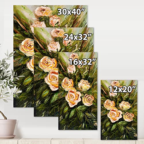 Roses roses sur toile decoration romantique style retro nostalgie - 4