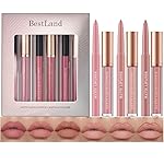 BestLand 6Pcs Matte Liquid Lipstick + Lip Liner Pens Set, One Step Lips Makeup Kits Pigment Velvety Nude Lip Stain Waterproof Long Wear Lip Gloss Make up Gift Set (Graceful Nudes Collection)