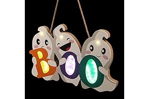 Halloween Door Decor Hanging Sign with Light