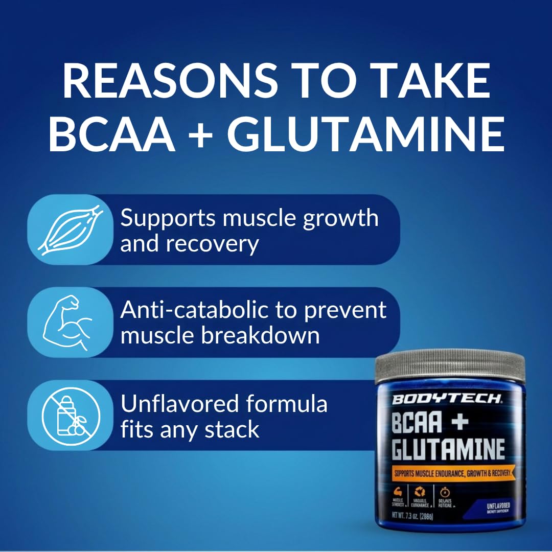 BodyTech BCAA + Glutamine Powder, Unflavored, 7.3 Oz, 30 Servings — Amazon image 4
