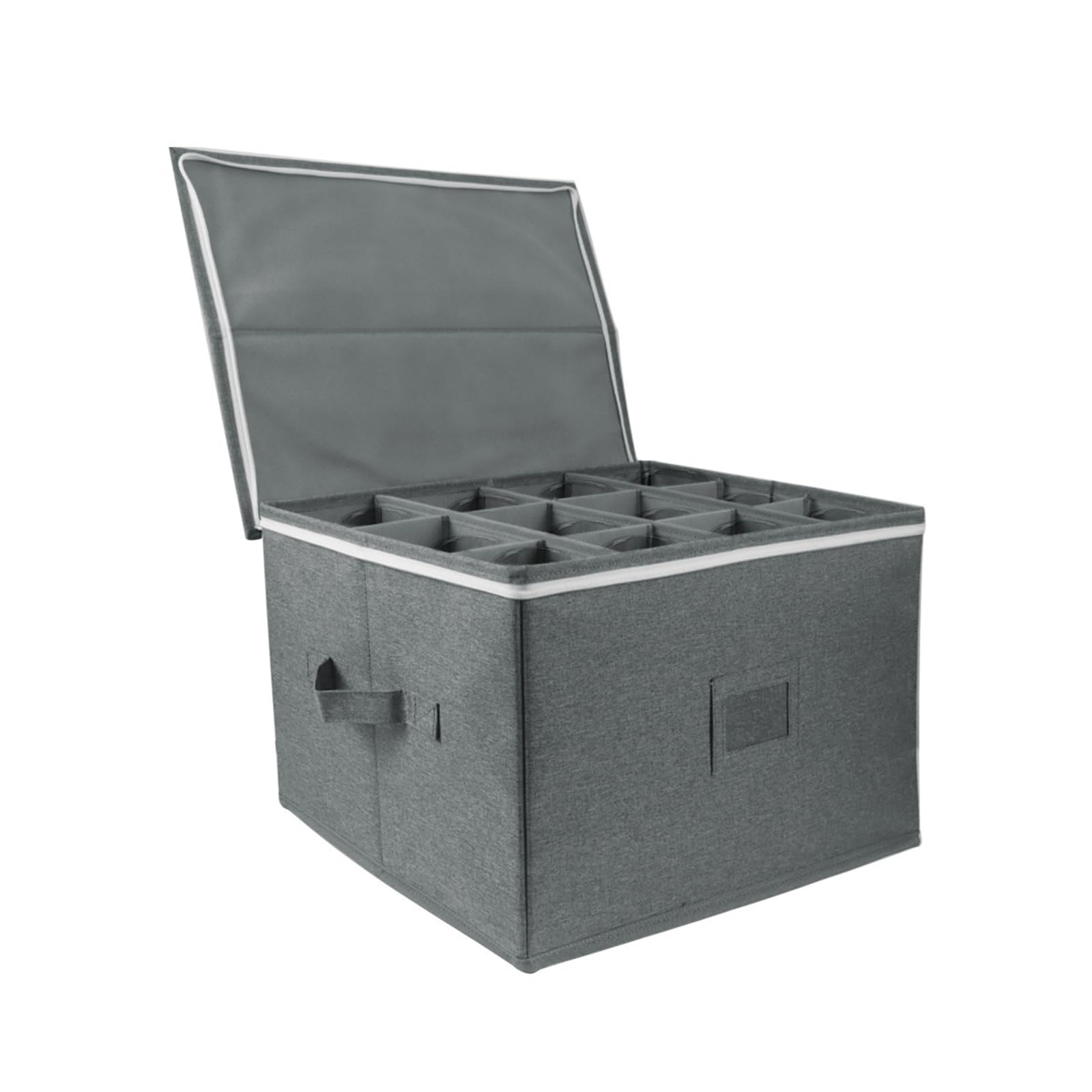 PANGBOER Foldable Wine Glass Organiser with Compartments and Handle Crystal Champagne Holder Stackable Hard Shell Storage Case Stackable Champagne Glass Holder