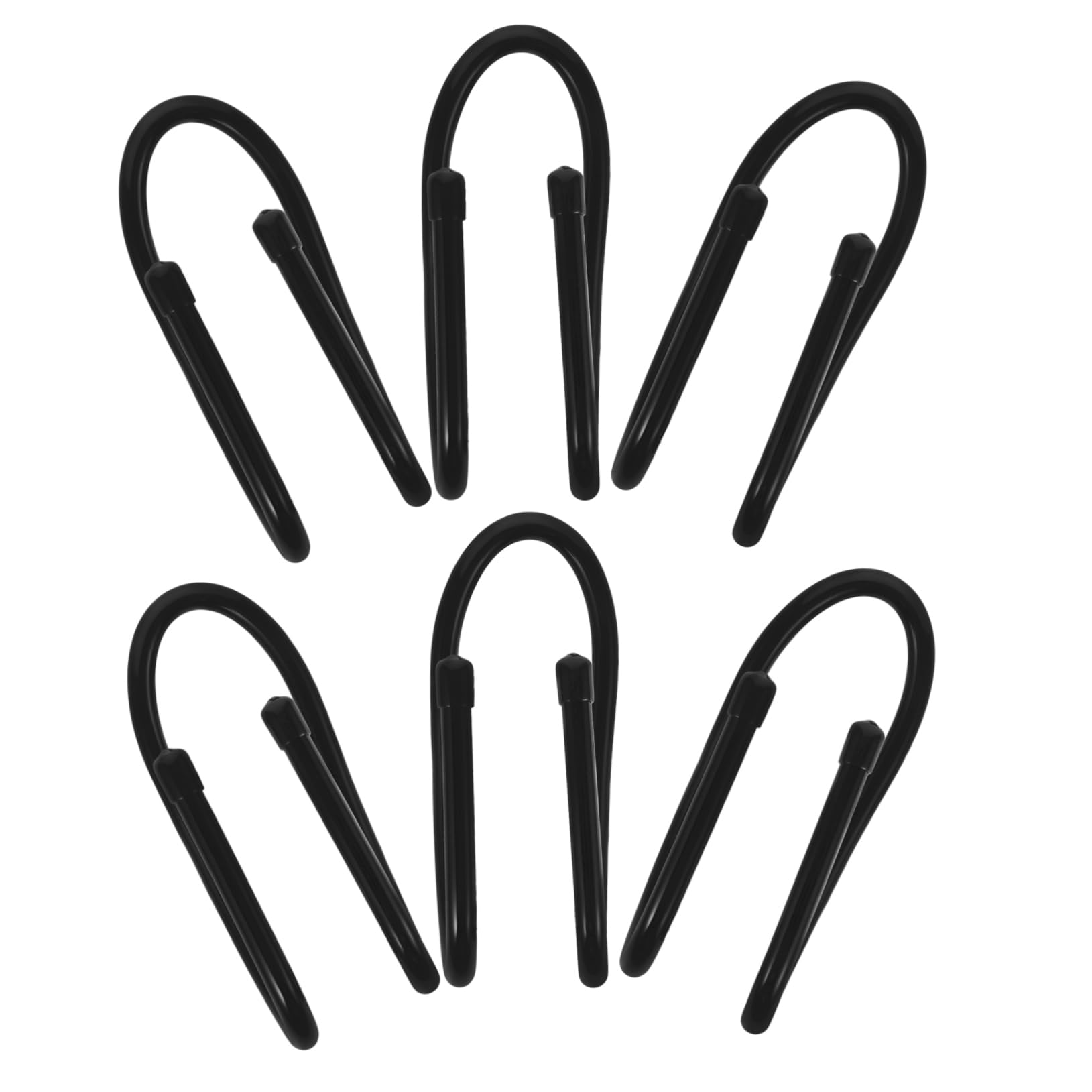 ibasenice Lot de 6 Crochets de Clôture pour Piscine, en Plastique Noir, Résistants la Rouille, Installation Facile, pour Épuisette et Perche