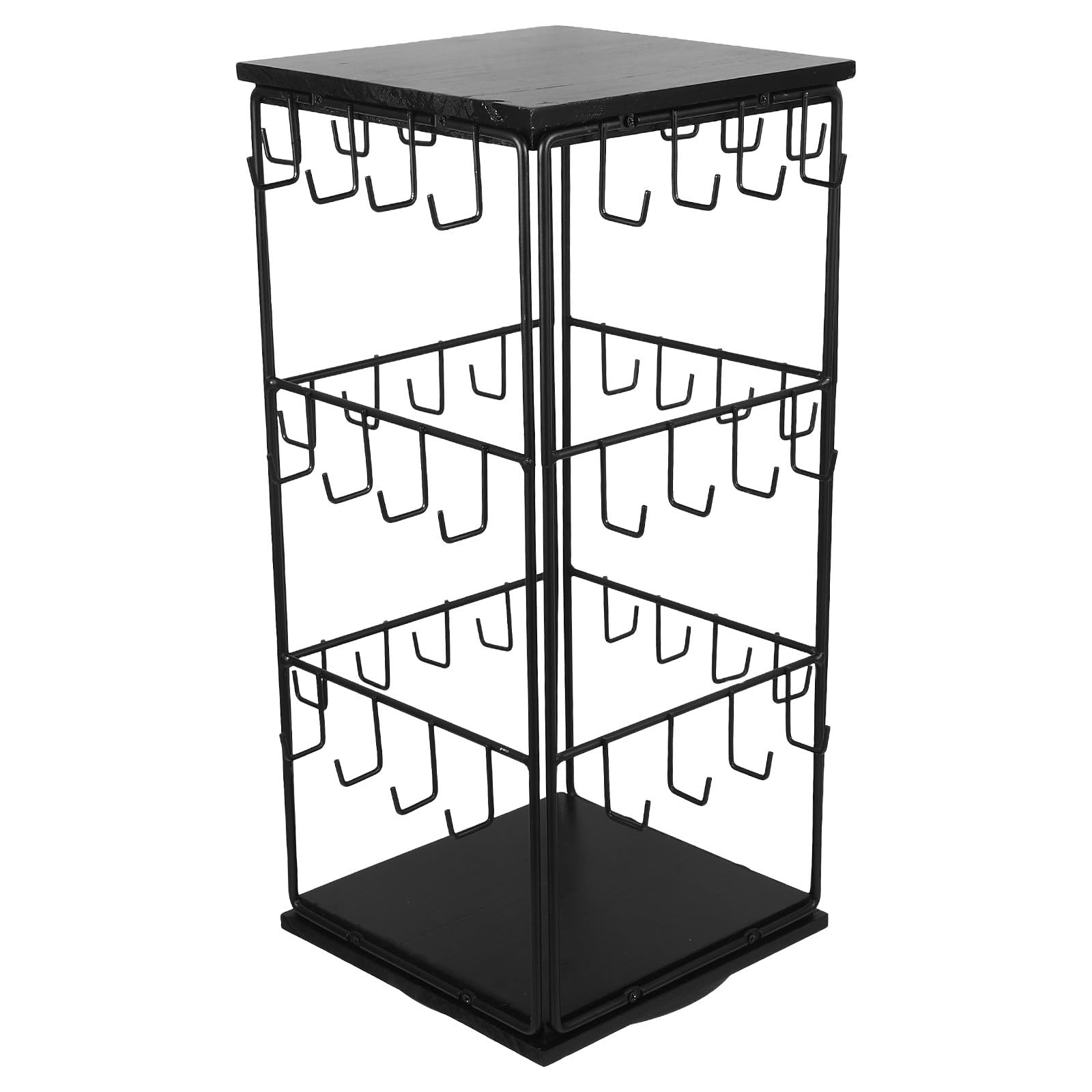 CALLARON Espositore per Orecchini in Legno Rotazione 360°, Organizer Gioielli Salvaspazio in Ferro, Design Minimalista per Vanità e Bancone