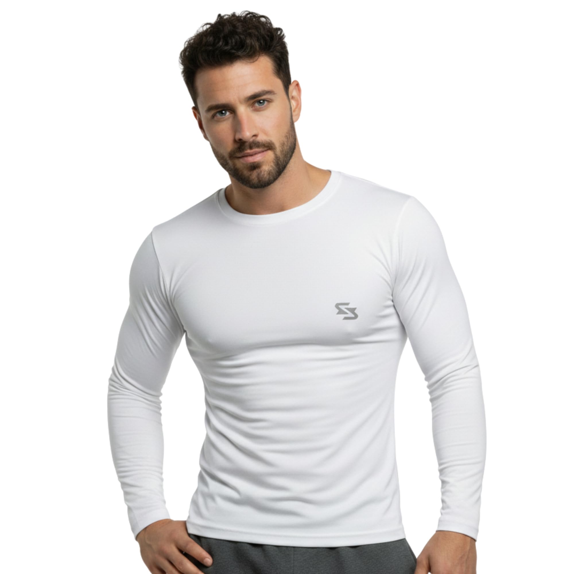 sportinger Men Gym T Shirt Full Sleeve Compression Sports T Shirt for Workout Running Training Quick Dry Breathable Athletic Gym Wear Tshirt for Men-picture-2